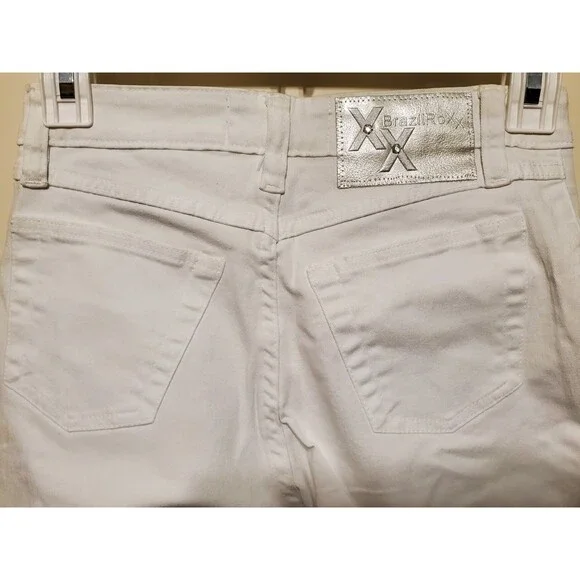BrazilRoxx Embellished Embroidered Jeans BR 36/US 00 White - NEW With Tags
